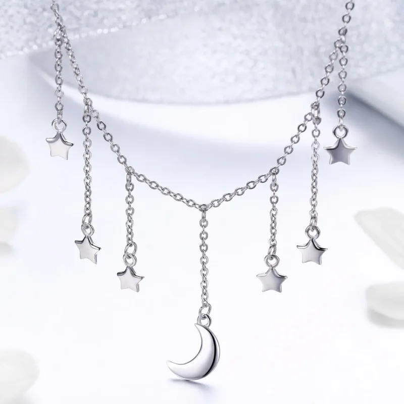 (image for) Pandora Style Silver Starry Sky Necklace - SCN301 - View 2