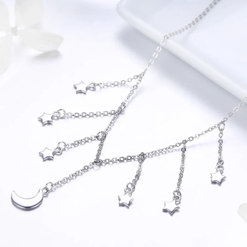 (image for) Pandora Style Silver Starry Sky Necklace - SCN301 - View 3