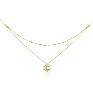 (image for) Pandora Style Silver Sun & Moon Necklace - SCN305