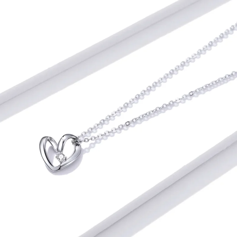 (image for) Pandora Style Silver Thanksgiving Heart Pendant Necklace - SCN450 - View 2