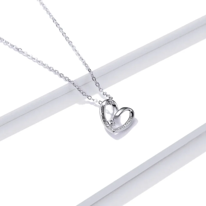 (image for) Pandora Style Silver Thanksgiving Heart Pendant Necklace - SCN450 - View 3