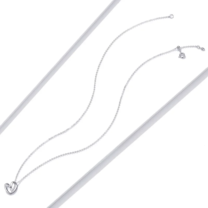 (image for) Pandora Style Silver Thanksgiving Heart Pendant Necklace - SCN450 - View 4