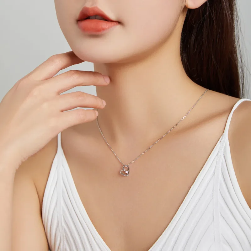 (image for) Pandora Style Silver Thanksgiving Heart Pendant Necklace - SCN450 - View 8