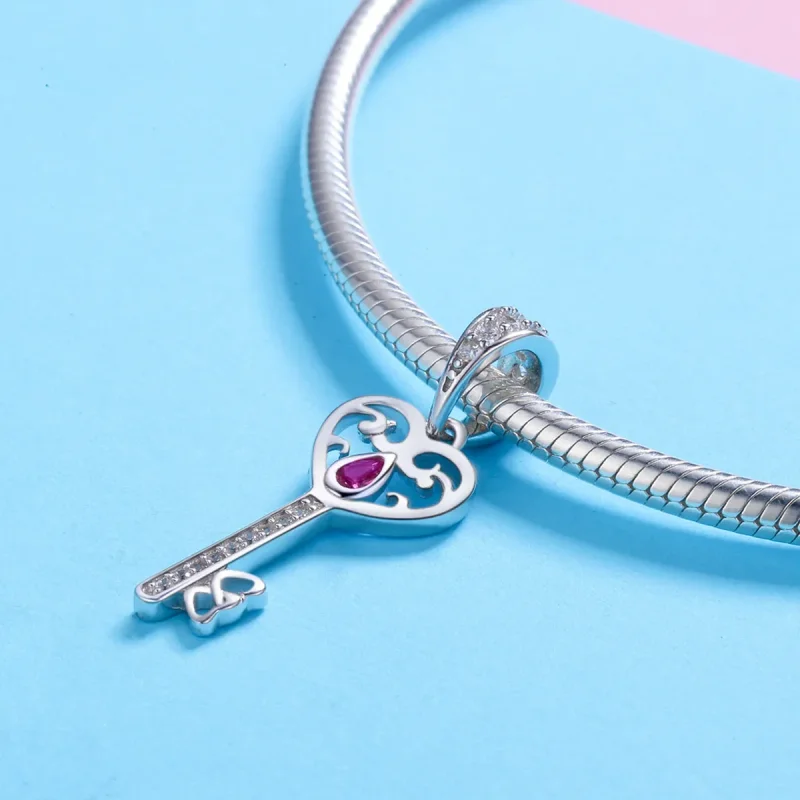 (image for) Pandora Style Silver The Key to Happiness Pendant - SCC791 - View 3
