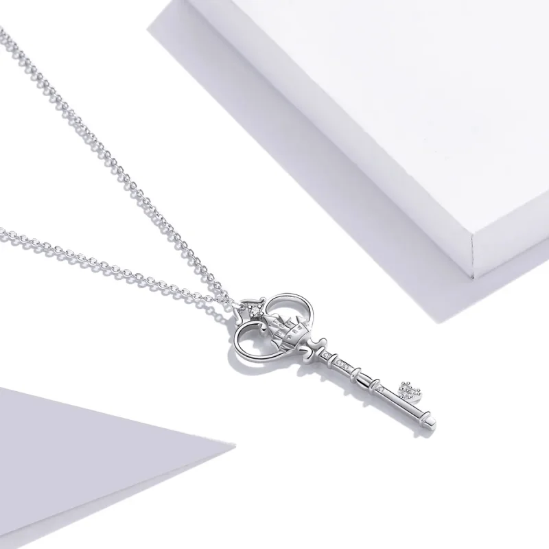 (image for) Pandora Style Silver The Key to The Castle Pendant Necklace - SCN441 - View 2