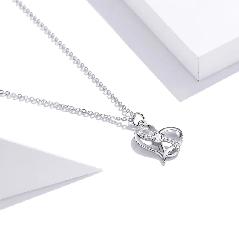 (image for) Pandora Style Silver Together forever Pendant Necklace - SCN442 - View 2