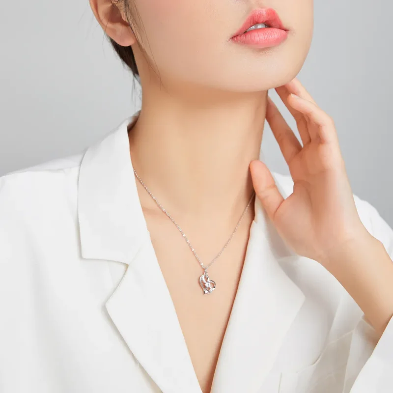 (image for) Pandora Style Silver Together forever Pendant Necklace - SCN442 - View 7