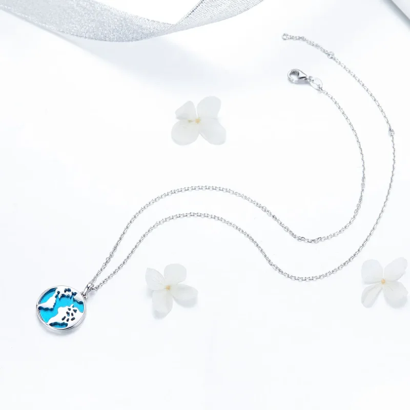 (image for) Pandora Style Silver Travel Around The World Necklace - SCN319 - View 4
