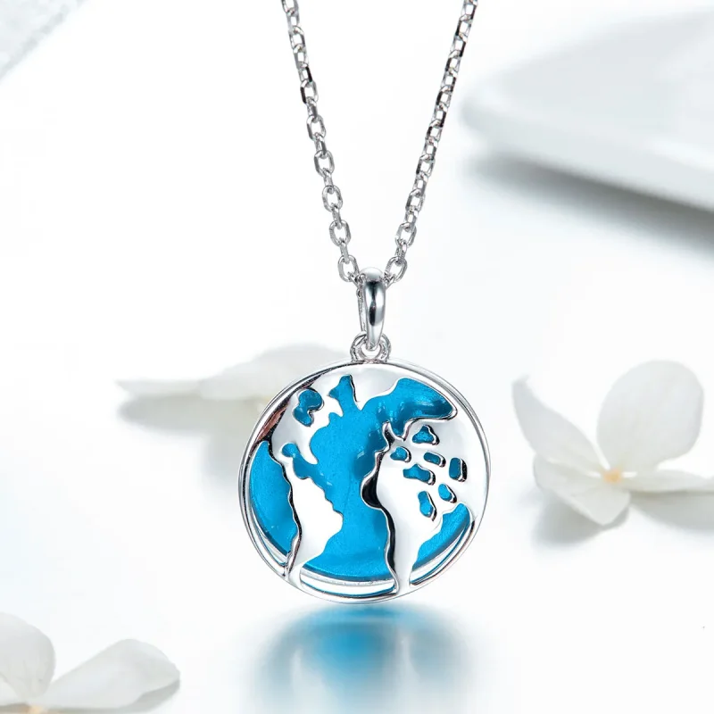 (image for) Pandora Style Silver Travel Around The World Necklace - SCN319 - View 5