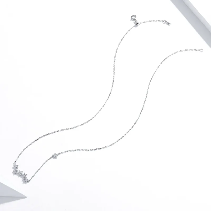 (image for) Pandora Style Silver Twinkling Stars Pendant Necklace - SCN419 - View 4