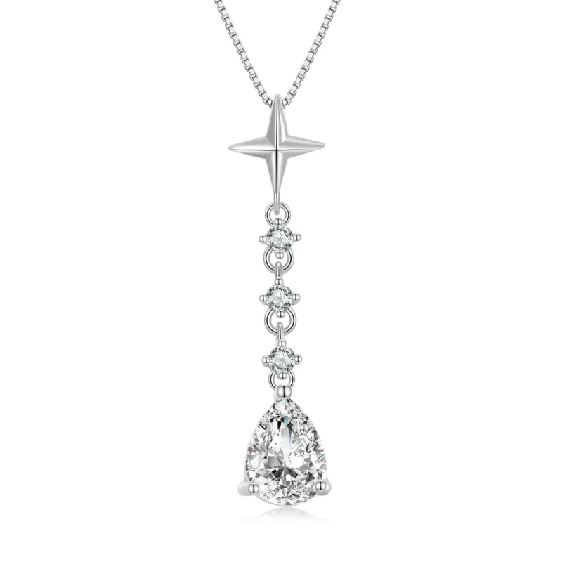 (image for) Pandora Style Starburst Water Drop Necklace - BSN259