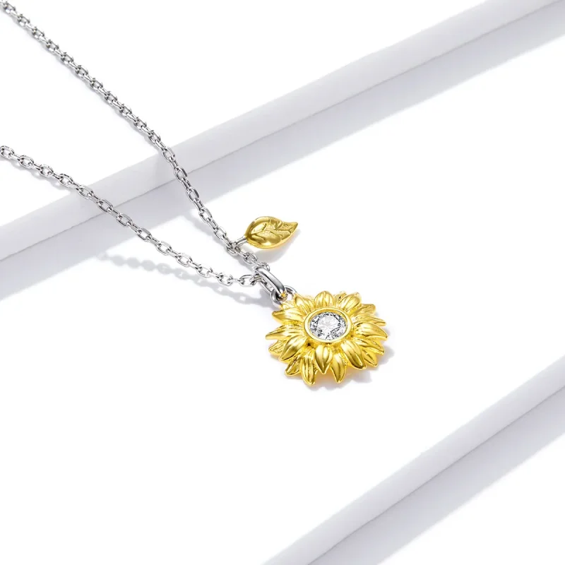 (image for) Pandora Style Sun Flower Necklace - BSN212 - View 2