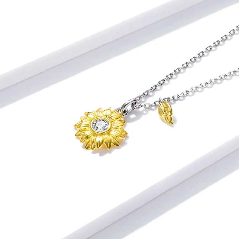 (image for) Pandora Style Sun Flower Necklace - BSN212 - View 3