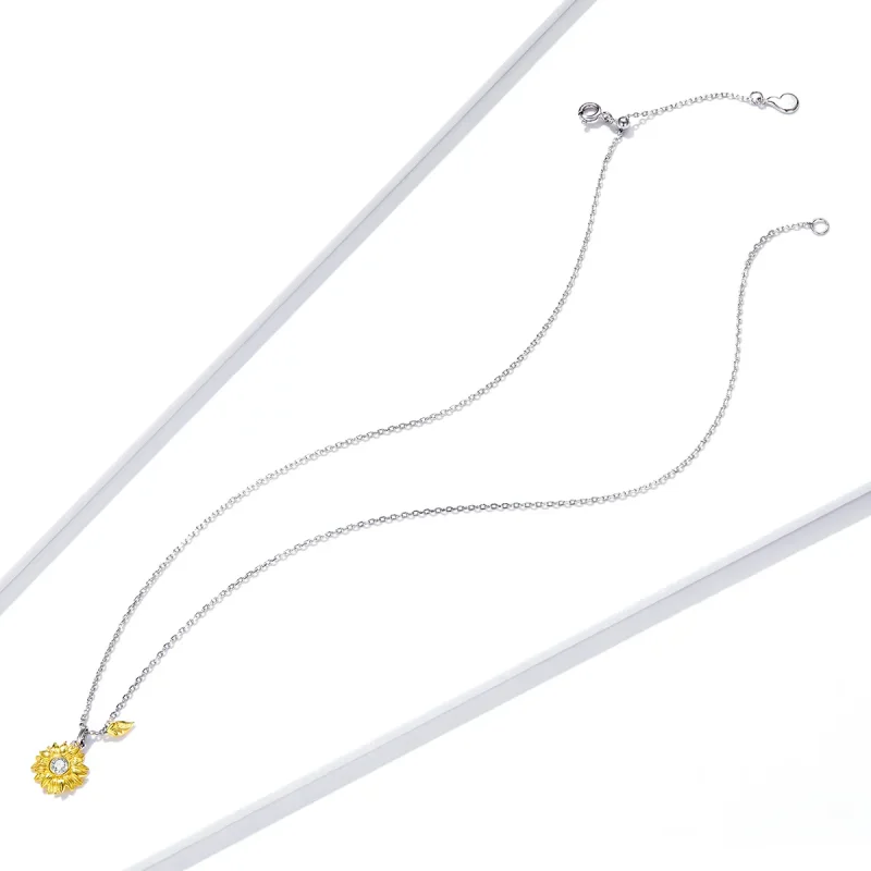 (image for) Pandora Style Sun Flower Necklace - BSN212 - View 4