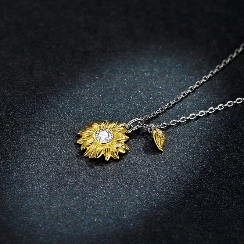 (image for) Pandora Style Sun Flower Necklace - BSN212 - View 5