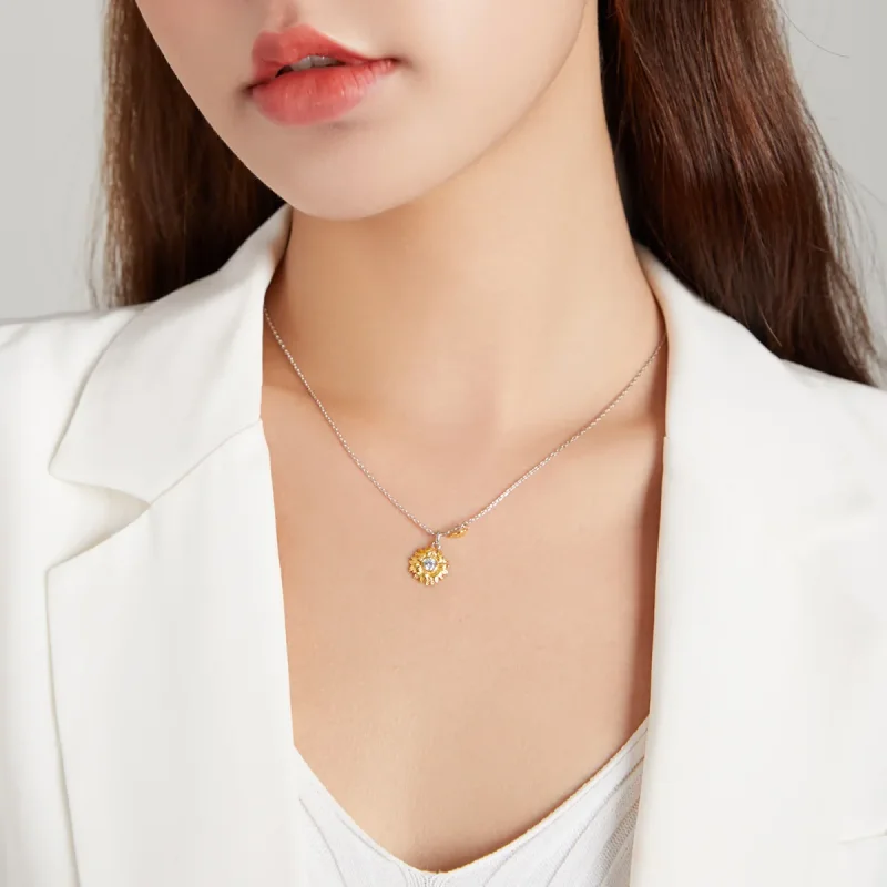 (image for) Pandora Style Sun Flower Necklace - BSN212 - View 8
