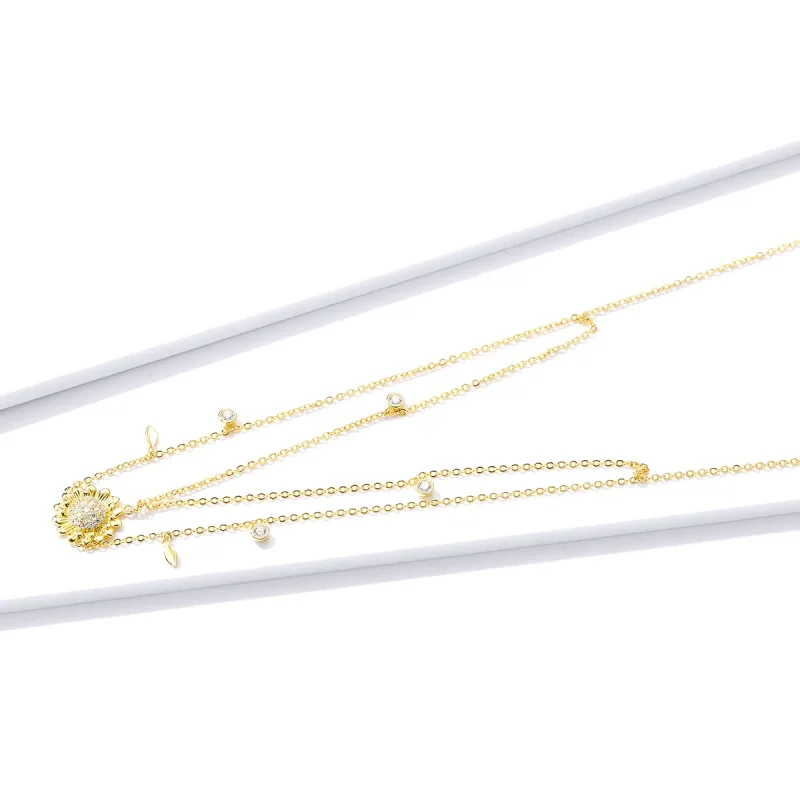 (image for) Pandora Style Sunflower Necklace - BSN146 - View 4