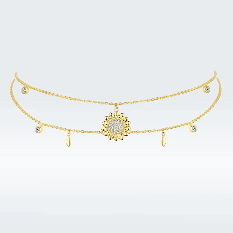 (image for) Pandora Style Sunflower Necklace - BSN146
