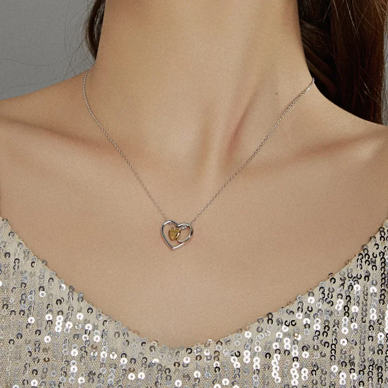 (image for) Pandora Style Surrounded by Heart Necklace - BSN207 - View 9