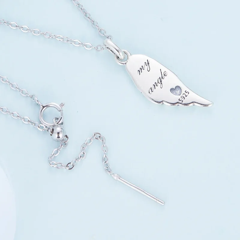 (image for) Pandora Style Wing Necklace - BSN268 - View 4
