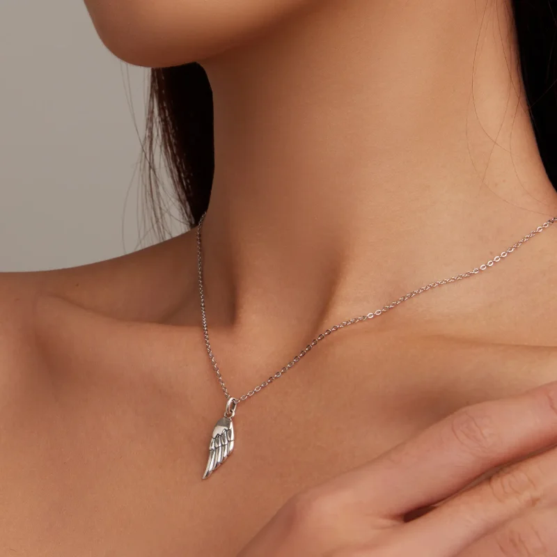 (image for) Pandora Style Wing Necklace - BSN268 - View 7