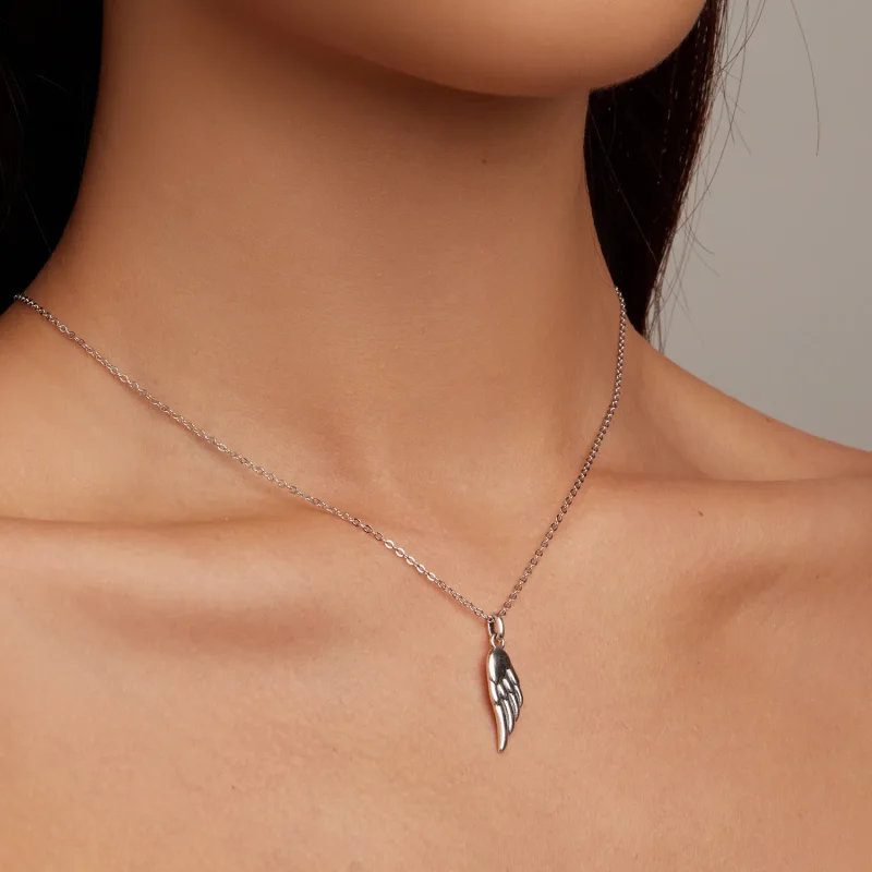 (image for) Pandora Style Wing Necklace - BSN268 - View 8