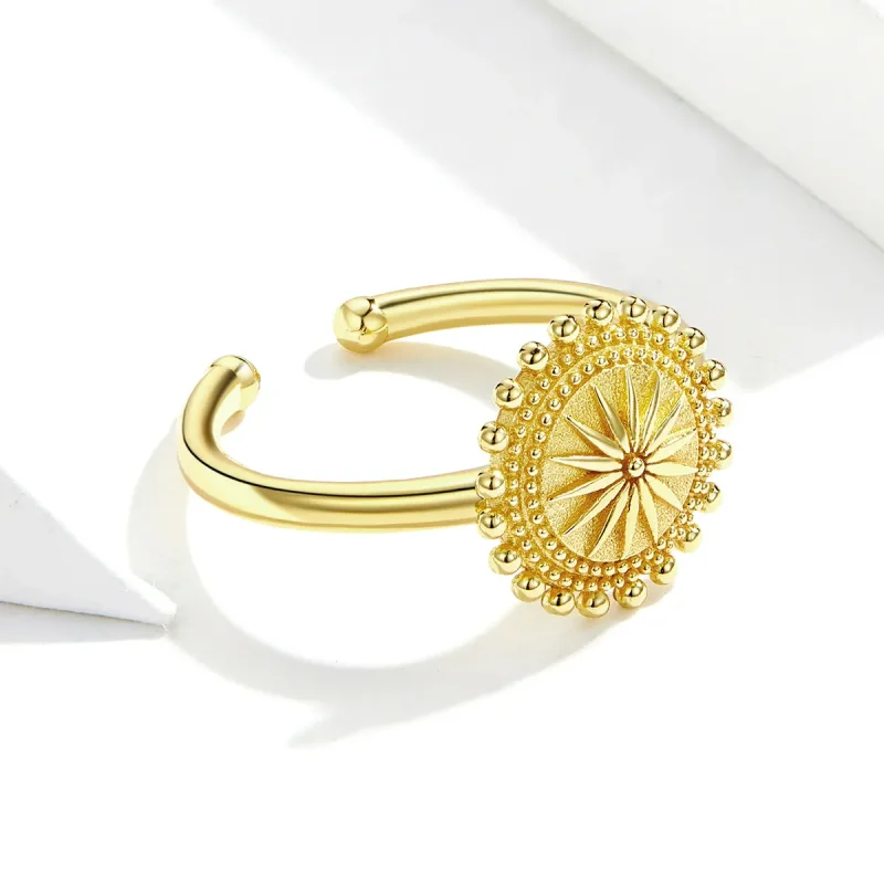 (image for) Pandora Style 18ct Gold Plated Starry Open Ring - SCR580 - View 2