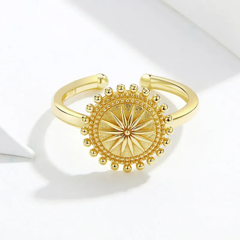 (image for) Pandora Style 18ct Gold Plated Starry Open Ring - SCR580 - View 3