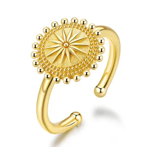 (image for) Pandora Style 18ct Gold Plated Starry Open Ring - SCR580