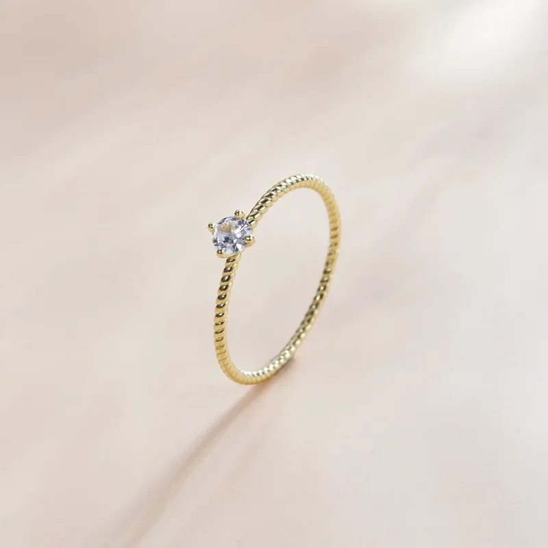 (image for) Pandora Style 18ct Gold Plated Timeless Ring - SCR716 - View 2