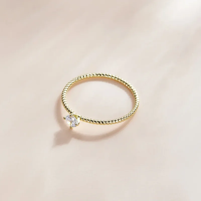 (image for) Pandora Style 18ct Gold Plated Timeless Ring - SCR716 - View 3