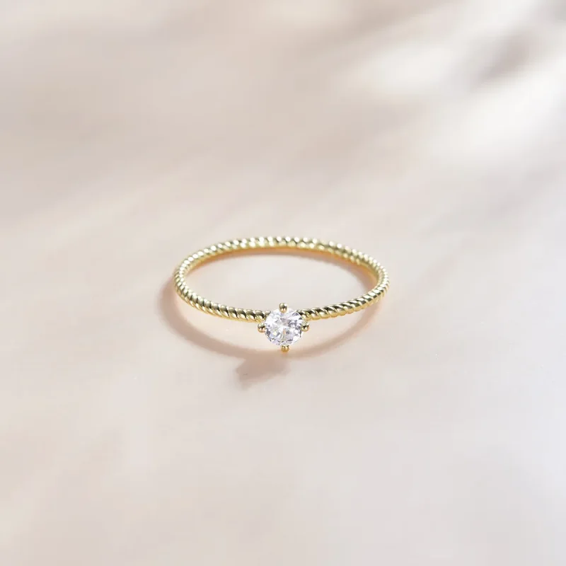 (image for) Pandora Style 18ct Gold Plated Timeless Ring - SCR716 - View 4