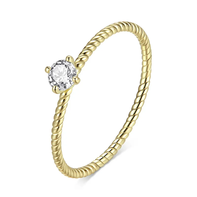 (image for) Pandora Style 18ct Gold Plated Timeless Ring - SCR716