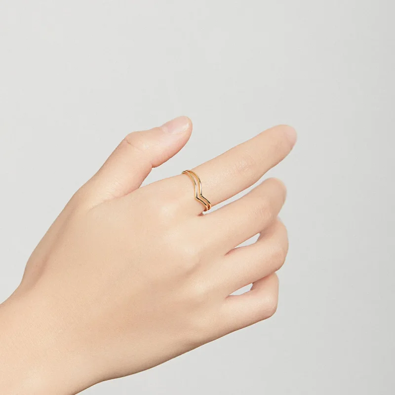 (image for) Pandora Style 18ct Gold Plated Wish Open Ring - SCR713 - View 7