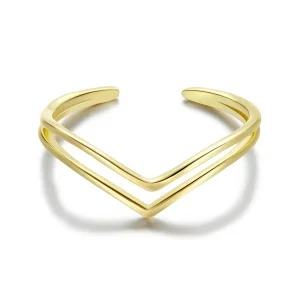 (image for) Pandora Style 18ct Gold Plated Wish Open Ring - SCR713