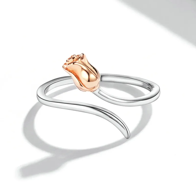 (image for) Pandora Style A Rose Open Ring - SCR761 - View 3