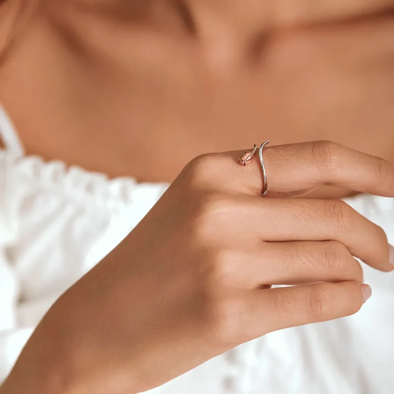 (image for) Pandora Style A Rose Open Ring - SCR761 - View 6