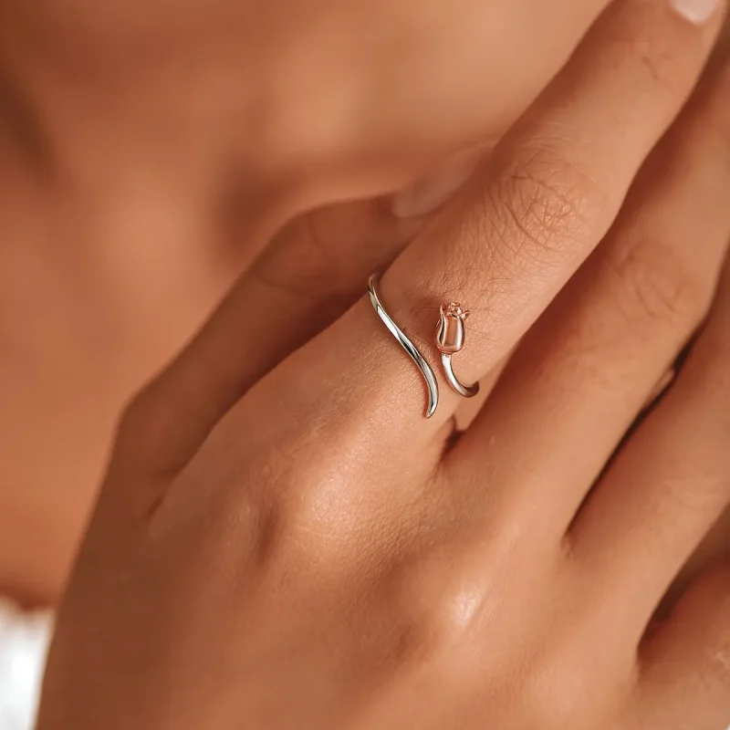 (image for) Pandora Style A Rose Open Ring - SCR761 - View 7