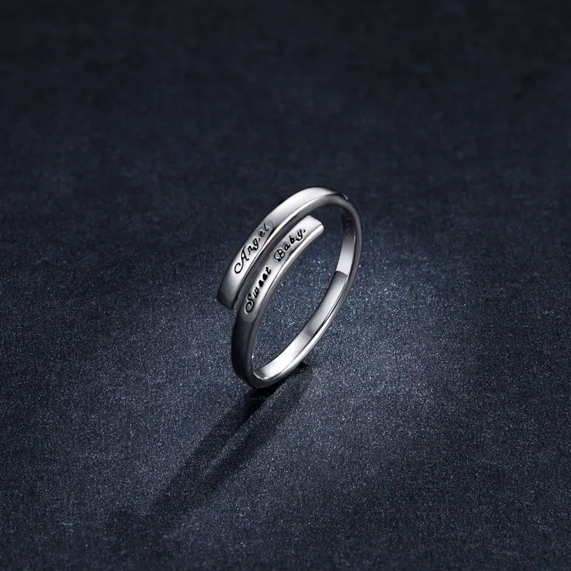 (image for) Pandora Style Angel Sweet Baby Open Ring - BSR144 - View 5