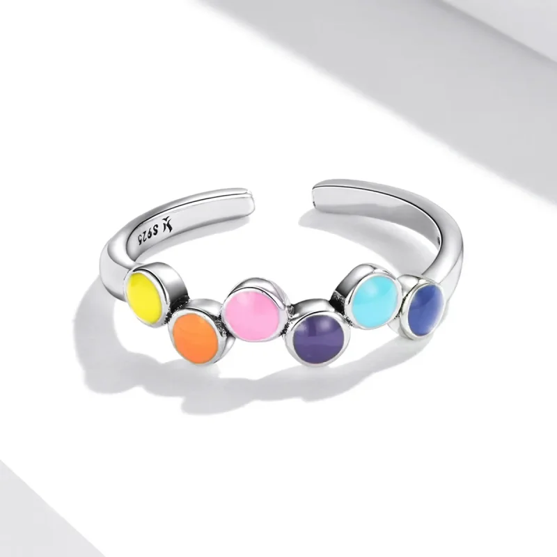 (image for) Pandora Style Beating Colors Open Ring - SCR760 - View 5