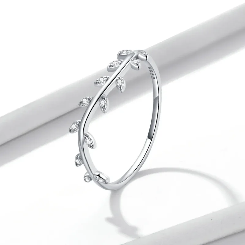 (image for) Pandora Style Beautiful Leaves Ring - BSR210-A - View 2