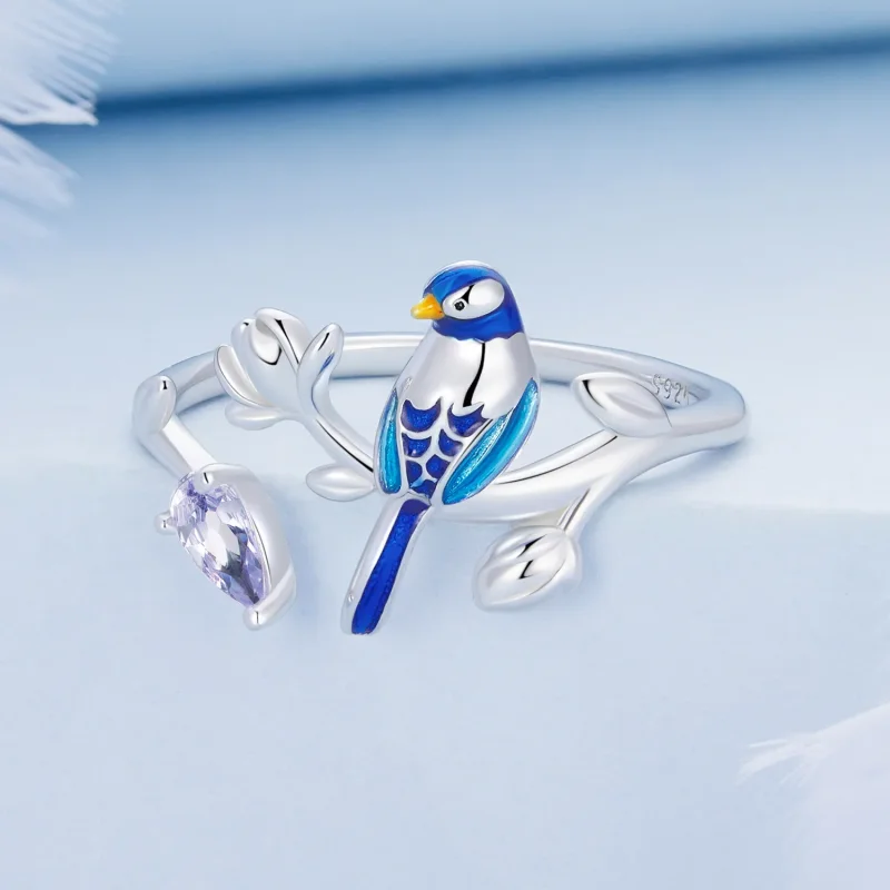 (image for) Pandora Style Bird Open Ring - BSR288 - View 3