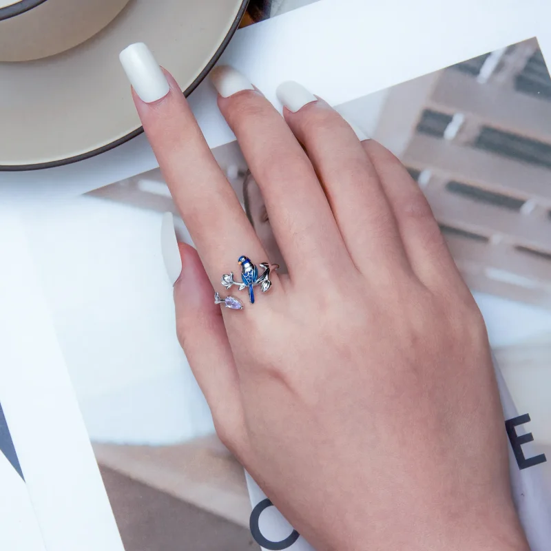 (image for) Pandora Style Bird Open Ring - BSR288 - View 5