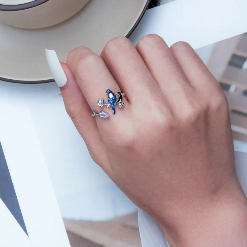 (image for) Pandora Style Bird Open Ring - BSR288 - View 6