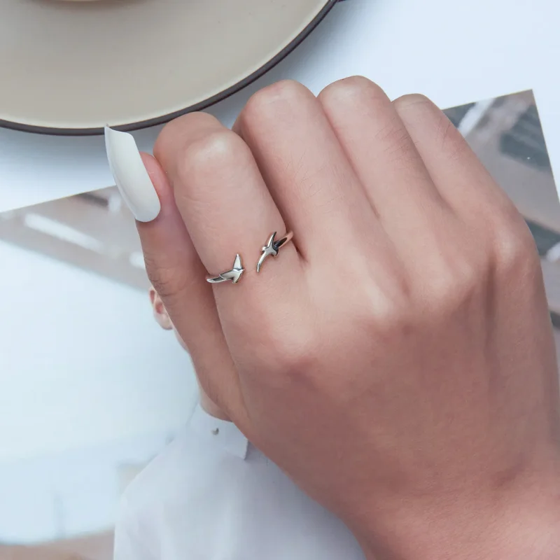 (image for) Pandora Style Bird Open Ring - SCR869 - View 5