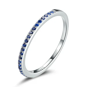 (image for) Pandora Style Blue Ocean Halo Ring - SCR740-BU