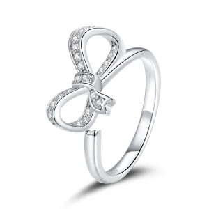 (image for) Pandora Style Bow Ribbon Open Ring - BSR158