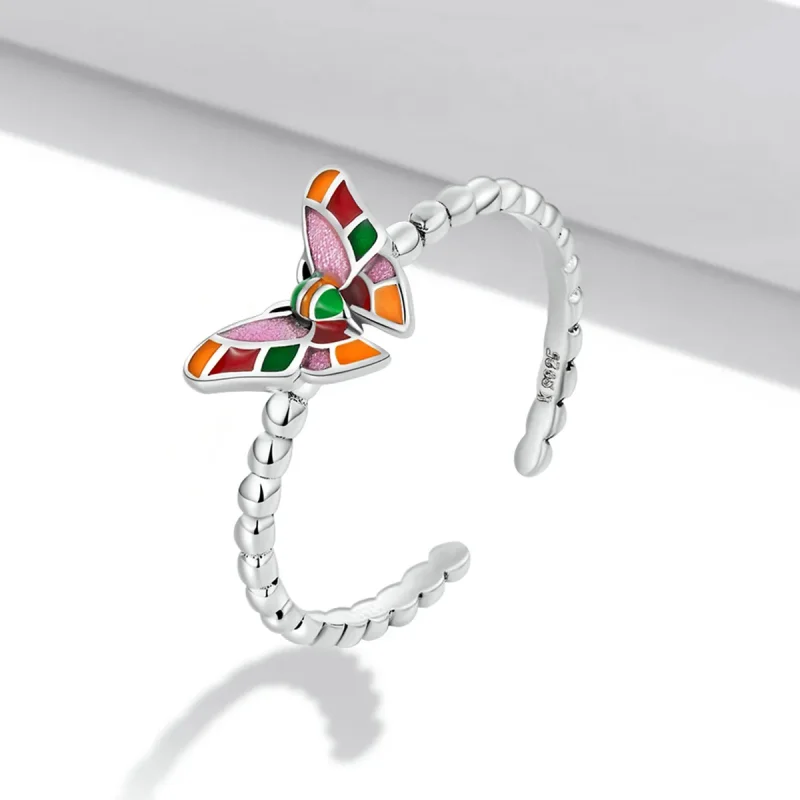 (image for) Pandora Style Brilliant Butterfly Open Ring - SCR782 - View 2