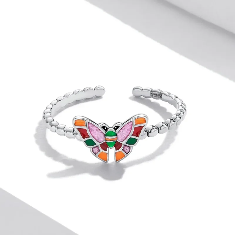(image for) Pandora Style Brilliant Butterfly Open Ring - SCR782 - View 3
