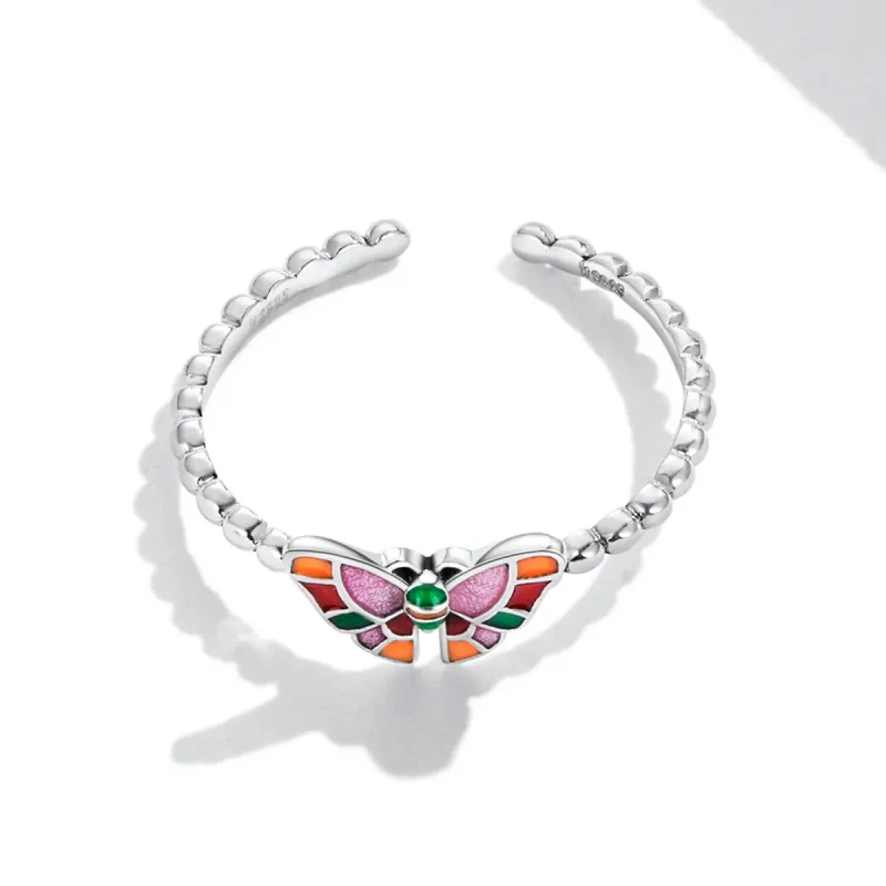 (image for) Pandora Style Brilliant Butterfly Open Ring - SCR782 - View 4